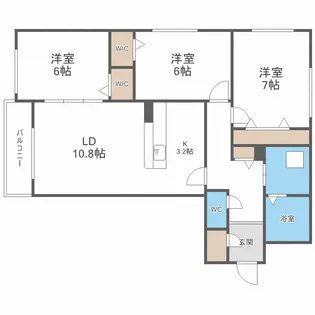 GRANVIA白石【3階】の間取り