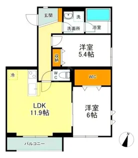 コルディアル飯塚【2階】の間取り