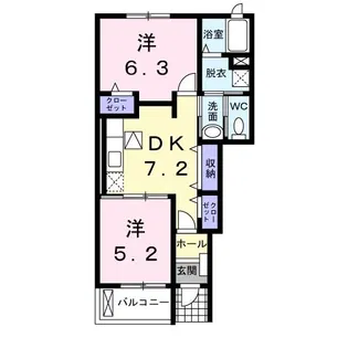 グラース~華~B【1階】の間取り