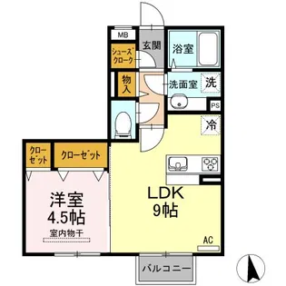 ロイジェントパークス広野 H【2階】の間取り