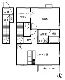 ルミエール大友A【2階】の間取り
