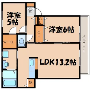 イーストスクエアB棟【2階】の間取り