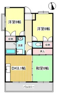 オーヂ八幡東【3階】の間取り