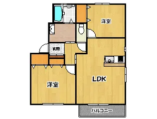 コーポアグレーブルII【1階】の間取り