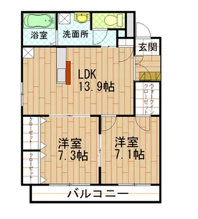 ホワイトピアニー ウエスト【4階】の間取り