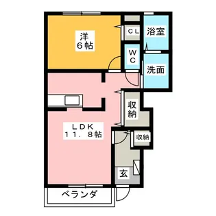 グレイスヒルII【1階】の間取り