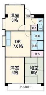 シャトーレ滝ノ水【3階】の間取り