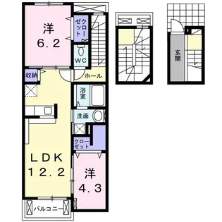 イヴニング ビレッジ【3階】の間取り