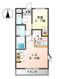 ラ・ティエラ【1階】の間取り