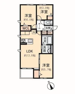 プレミアムウィンズ【1階】の間取り