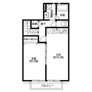 アスピリア ベルフルール【2階】の間取り