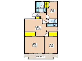 第3ルミエールハヤシ【2階】の間取り