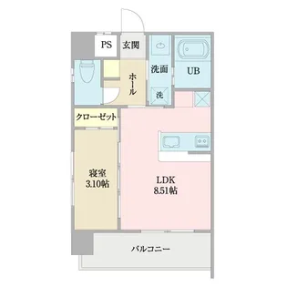 レ・リシェス仙台駅東【8階】の間取り