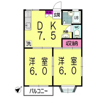 神奈川県藤沢市下土棚【アパート】の間取り