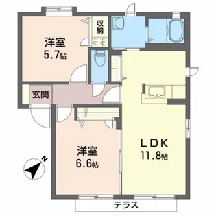 バリュージュ桜井町A【1階】の間取り