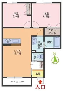 メゾン・ド・ドルチェ【1階】の間取り