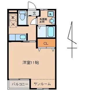 ラハットグリーン【1階】の間取り