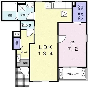 オー ルージュB【1階】の間取り