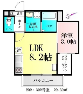 シャイニングパレス宮城野原【3階】の間取り