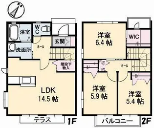 クラヴィエ B棟【1階】の間取り