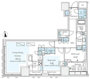 パークコートザ・三番町ハウス【6階】の間取り