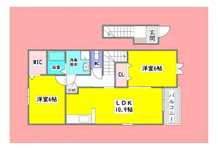 広島県東広島市黒瀬楢原東3【アパート】の間取り