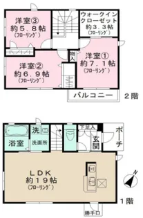 福岡県福岡市南区和田3【一戸建】の間取り