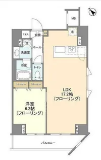 1Kの間取り画像