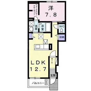 エスポアール・ユイット【1階】の間取り