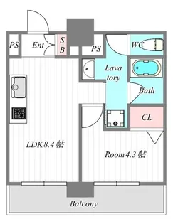 ジオエント梅田北リバーフロント【10階】の間取り