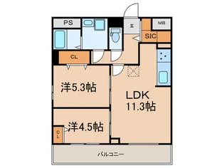 GRANPASEO大森北【5階】の間取り