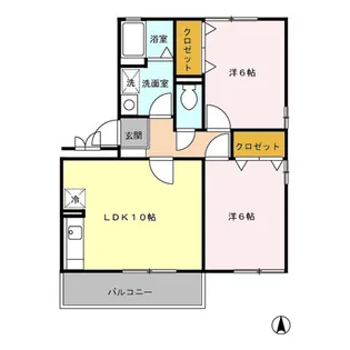 サンフルさがみ野A【1階】の間取り