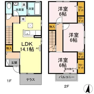 パレス.ボナール211 Aの間取り