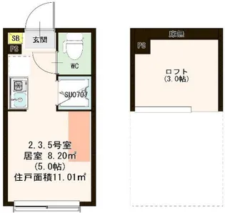 ハーモニーテラス沼袋【1階】の間取り