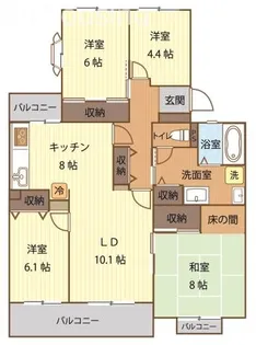 東鷲宮ウエストハイツIV【5階】の間取り