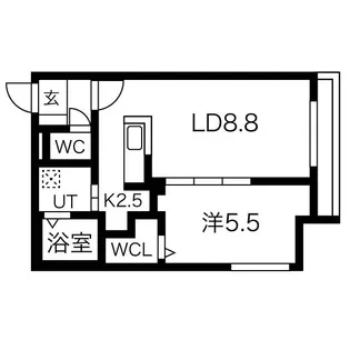 ALPHA中島公園【2階】の間取り