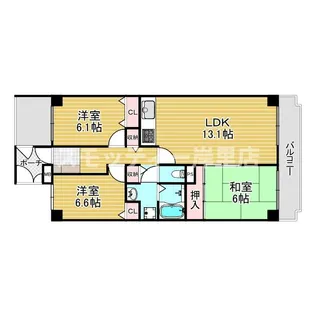 シティハイツ住之江弐号棟【5階】の間取り