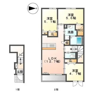 ニュー ウエスト【2階】の間取り