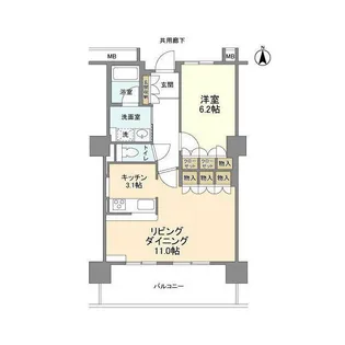 豊洲シエルタワー【21階】の間取り