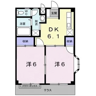 レビュー弐番館【1階】の間取り