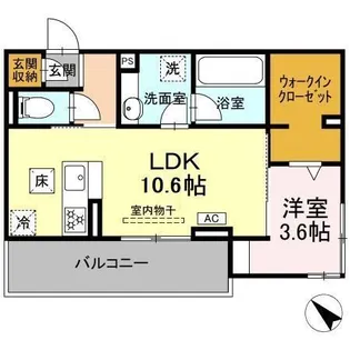 D crest 中之郷2丁目【1階】の間取り
