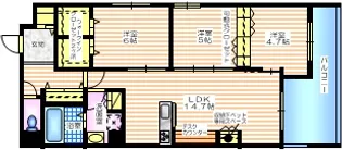 神奈川県横浜市西区戸部本町【マンション】の間取り