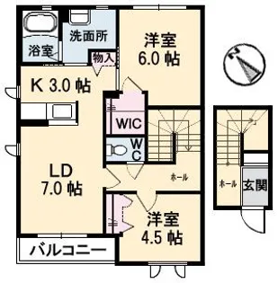 セントアイランド B棟【2階】の間取り