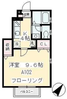 パーシモンガーデンサエキA【1階】の間取り