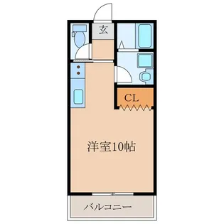 ヴィラローズ体育大前【1階】の間取り