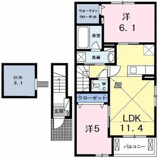 グレイスフル江川 C【2階】の間取り