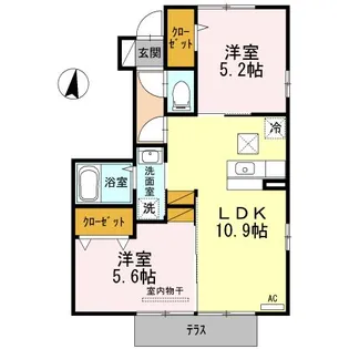 ルミエールホーム 壱番館【1階】の間取り