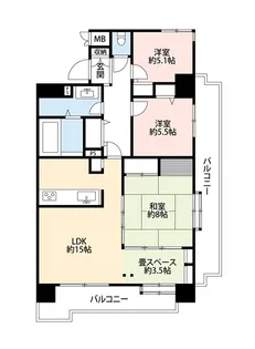 ライオンズマンション仲間町【6階】の間取り