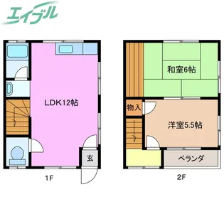 エクセルハイツ羽津山【1階】の間取り