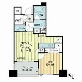 ライオンズタワー五反田【2階】の間取り